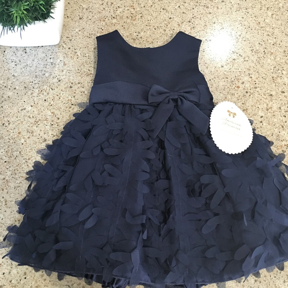 NWT Toddler Girl Navy Blue Party Dress
